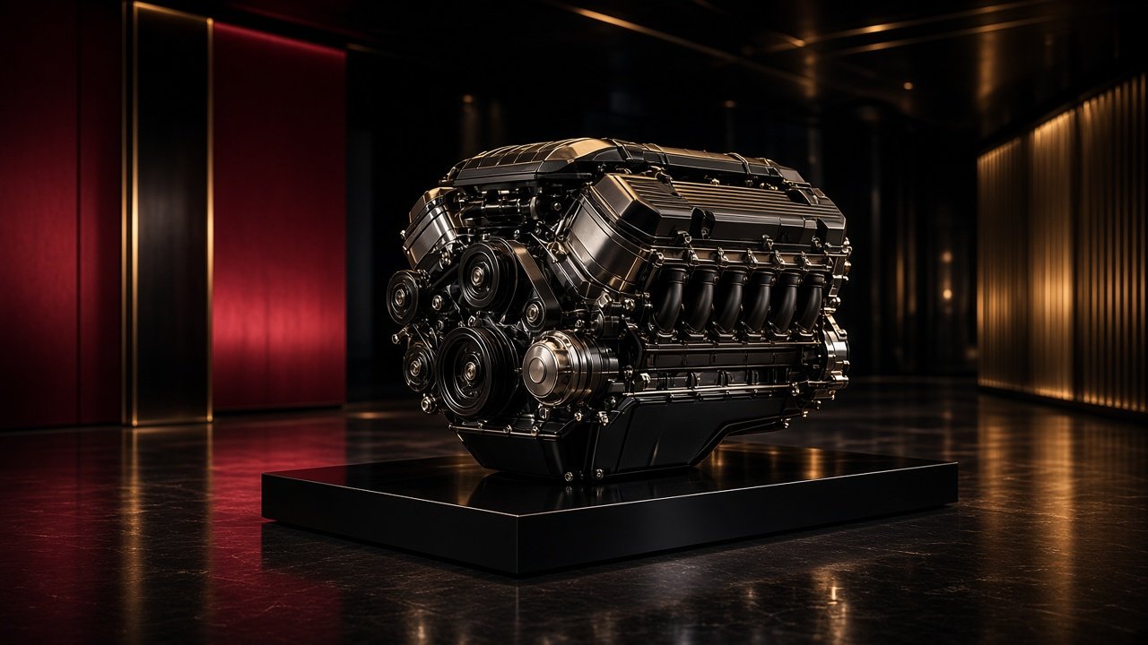 Performance V8 on a showroom plinth